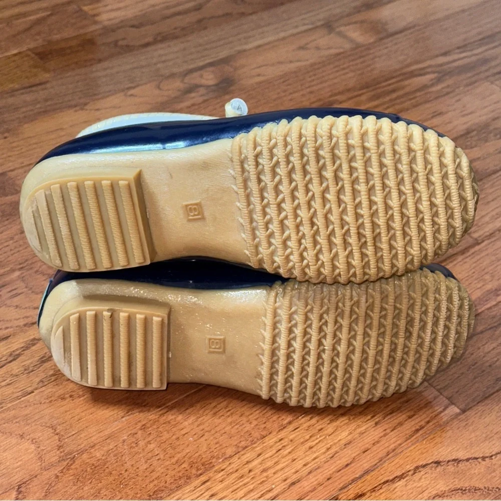 Jack Rogers Size 8 Chloe Duck Boots Navy Ivory